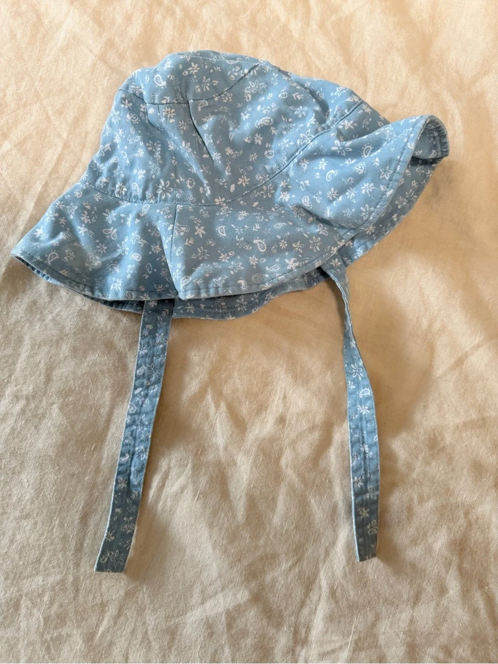 Zara Light Blue Floral Girl Sun Hat